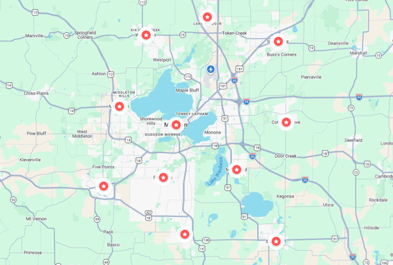 The Exteriors Company Service Area Map